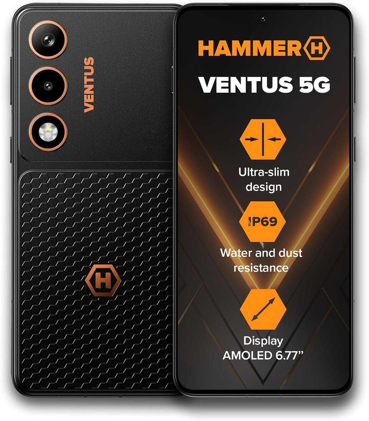 HAMMER VENTUS 5G, 256GB Slim Rugged Smartphone