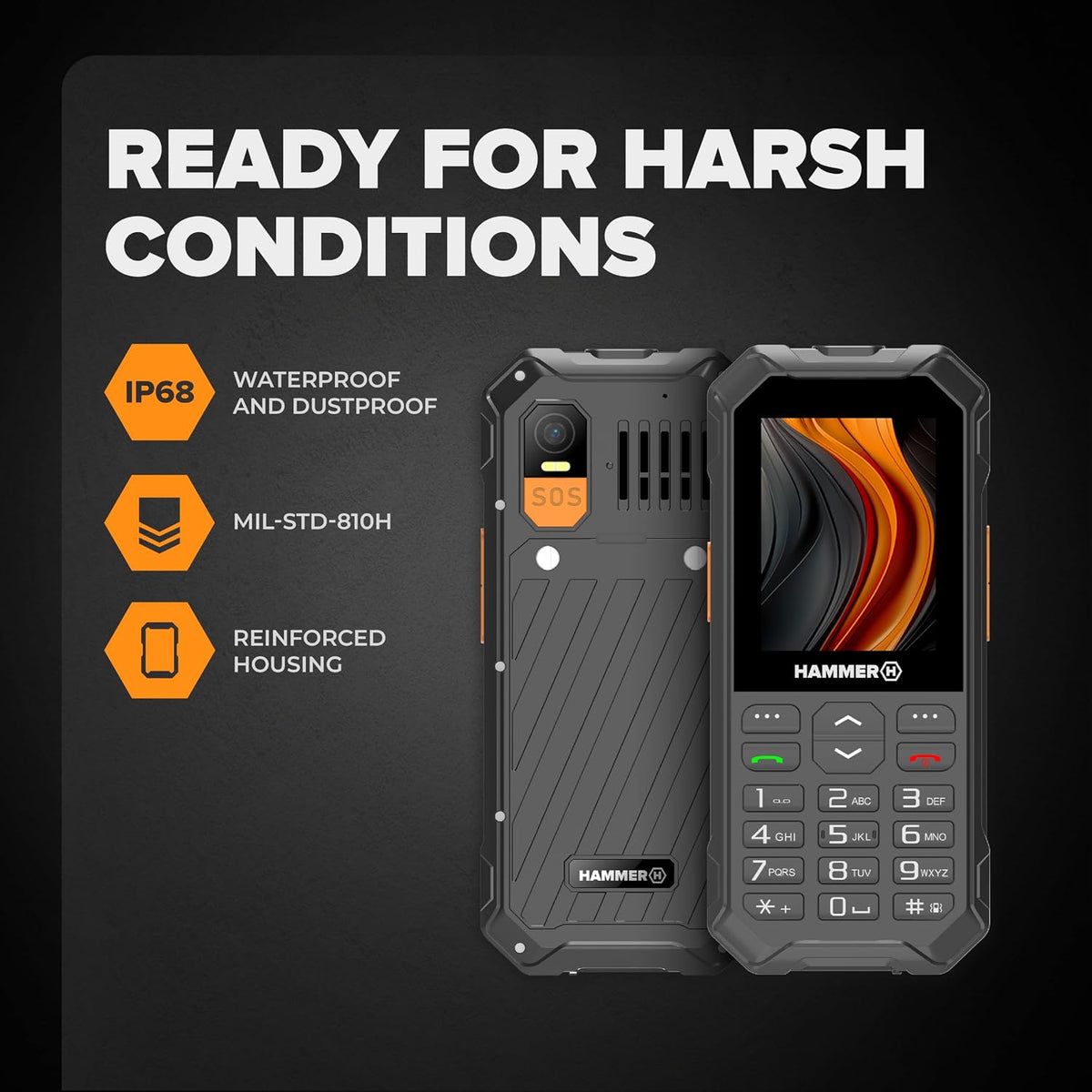 Hammer 6 LTE Rugged Button Phone