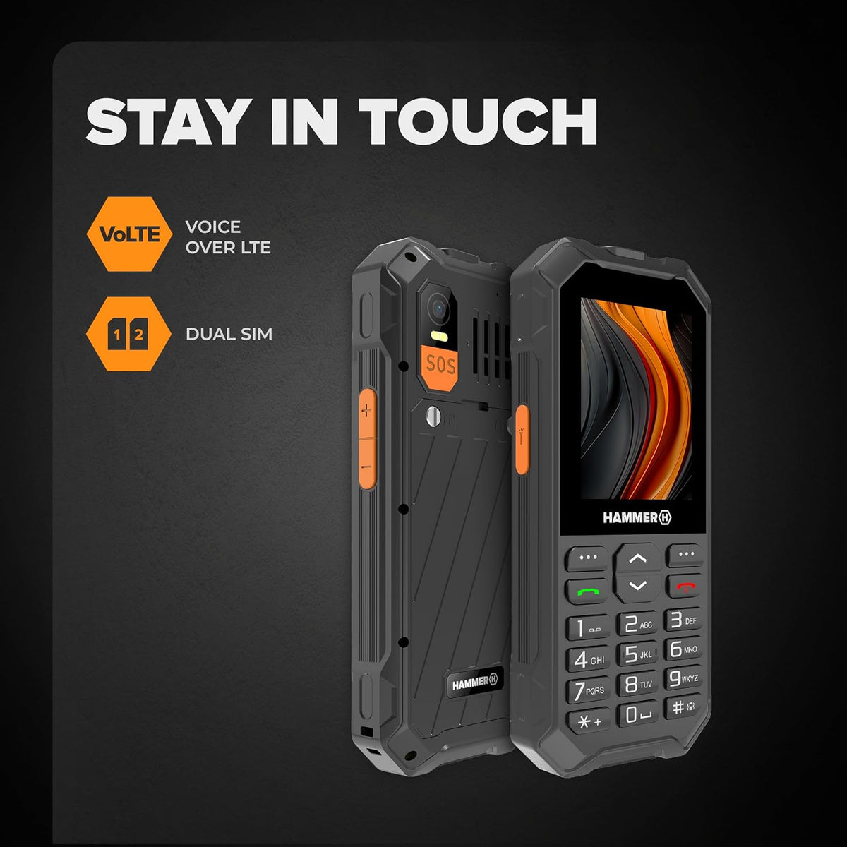 Hammer 6 LTE Rugged Button Phone