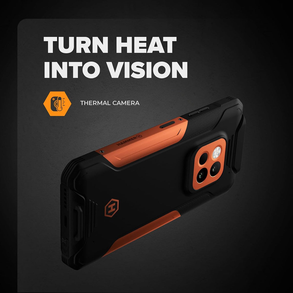 HAMMER Construction 2 Thermal 5G 8 + 8GB/256GB Rugged Smartphone, 6500mAh Battery, 108MP Thermal Camera, 6.58" 120Hz Display