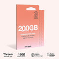 Three Esim Prepaid For 1 Month With 200GB of UK Data & Unlimited Calls & Texts & 18GB of Roaming Data in Over 70 Destinations