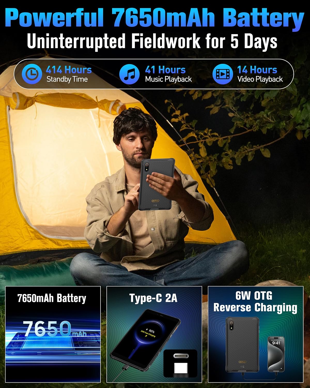 Ulefone Armor Pad Pro Outdoor Tablet 8.0 Inch HD+ Mini Tab