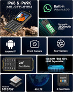 Ulefone Armor Mini 5 Rugged Feature Phone with WhatsApp,2.8'' Touch Screen