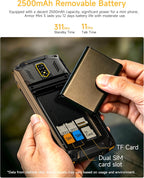 Ulefone Armor Mini 5 Rugged Feature Phone with WhatsApp,2.8'' Touch Screen