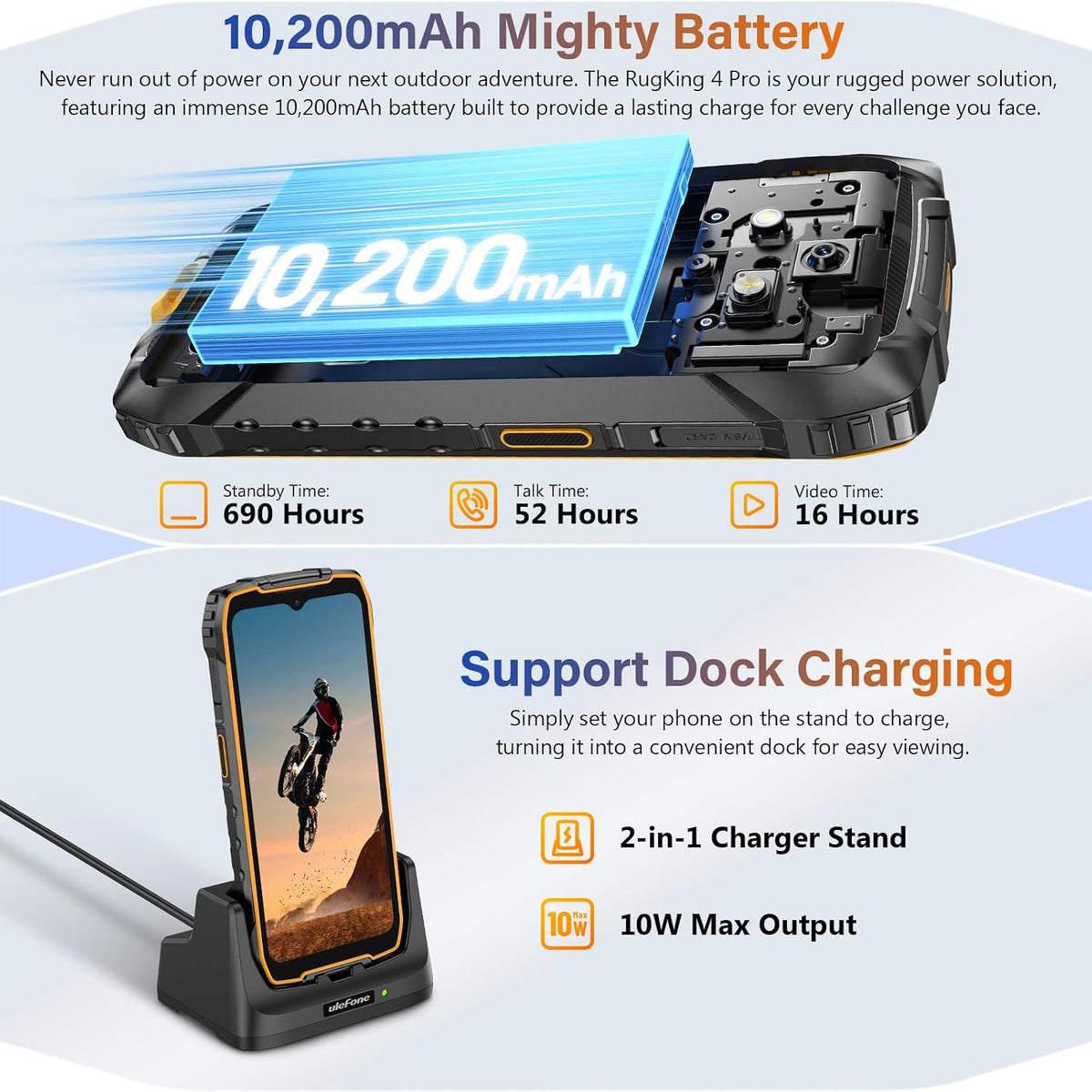 Ulefone RugKing 4 Pro 4G AI Rugged Smartphone