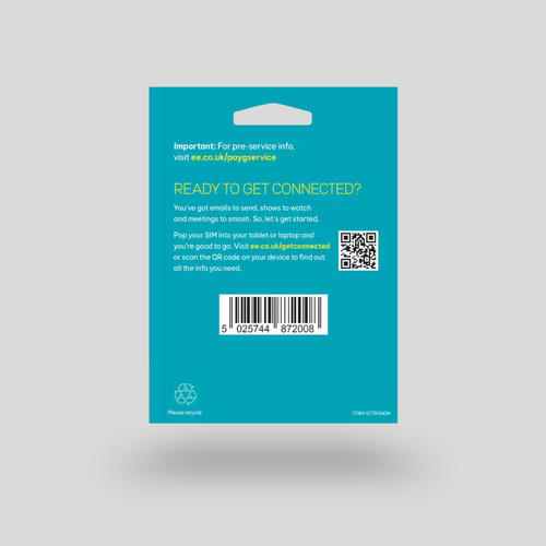 EE 120GB Data Sim Pre Loaded With 120GB of Data That Lasts for 12 Months.